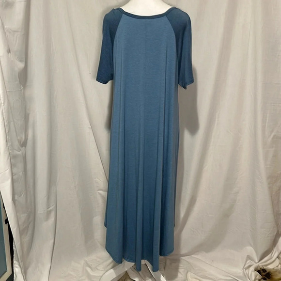 Lularoe two tone blue tshirt pocket dress size large - Picture 2 of 3